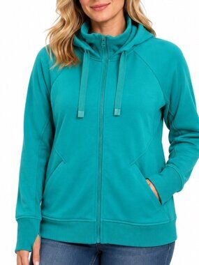 Athleta Triumph Hoodie in Bright Teal Green
